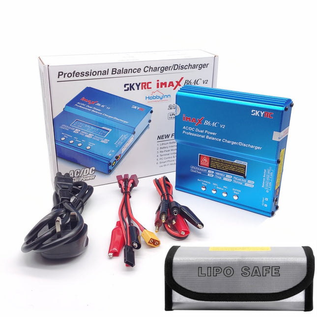 SKYRC iMax B6AC V2 RC Lipo Battery Balance RC Battery Charger LiFe LiHV NiMH Lithium-Ion with Lipo Safe Bag U.K