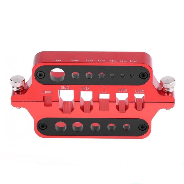 Soldering Jig Aluminium Alloy Multi-Function Connector Solder Helping Hand Aid for XT60 XT90 T Banana Connector Red