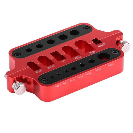 Soldering Jig Aluminium Alloy Multi-Function Connector Solder Helping Hand Aid for XT60 XT90 T Banana Connector Red