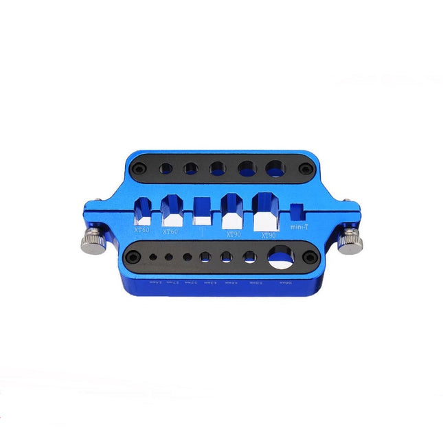 Soldering Jig Aluminium Alloy Multi-Function Connector Solder Helping Hand Aid for XT60 XT90 T Banana Connector Blue