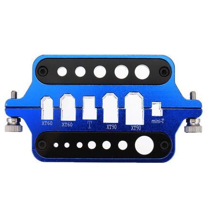 Soldering Jig Aluminium Alloy Multi-Function Connector Solder Helping Hand Aid for XT60 XT90 T Banana Connector Blue