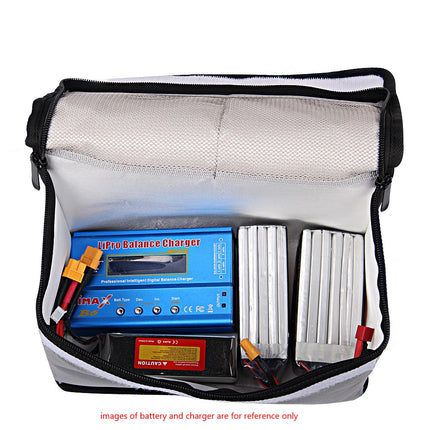 Lipo Safe Bag Fireproof Storage Protecting Battery Charger protected in case of an accidental fire. size: 26*18*13cm