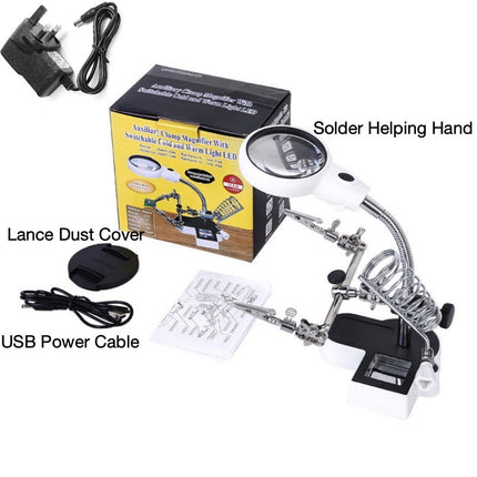 Solder Helping Hands Station LED Lamp Third Hand Repair Solder Iron Holder Stand