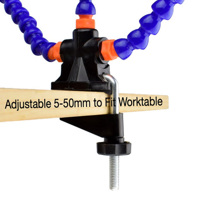 Soldering Helping Hands Station Soldering Third Hand Tool 5pcs of Flexible Arms Magnifying Glass Clamp Swivel Holder