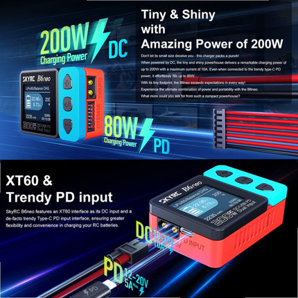 SKYRC B6 neo Lipo Battery Balance Charger Dis-charger LiFe LiIon LiHV 1-6cells NiMH NiCd 1-15cells Pb 3S 6S DC200W