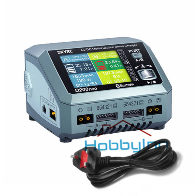 SKYRC D200 neo Lipo battery Charger Dis-charger dual Charging AC/DC input LiFe/LiIon/LiHV: 1-6cells NiMH/NiCd: 1-15cells Pb: 3S/6S DC800W