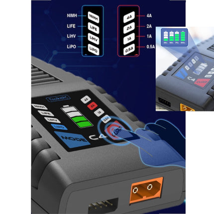 RC Lipo Battery Charger ToolKitRC C4  55W 4S Battery Balance Charging NiMH LiFe LiHv AC Input U.K Plug