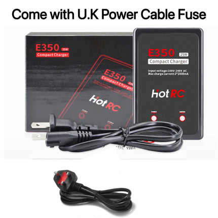 HotRC E350 2S 3S Lipo Battery Charger 25W 7.4V 11.1V Balance Charging UK AC Plug