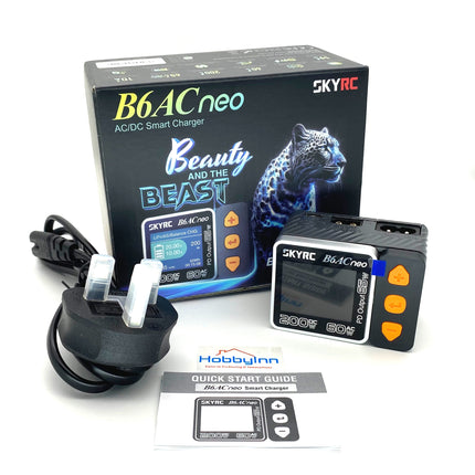 SKYRC B6AC neo RC Lipo Battery Charger Balance Charging Dis-Charge 2S-6S Multi Function 60W AC / 200W DC Dual Powered LiFe LiHV NiMH Lilon with Lipo Safe Bag
