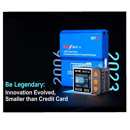 SKYRC B6AC neo RC Lipo Battery Charger Balance Charging Dis-Charge 2S-6S Multi Function 60W AC / 200W DC Dual Powered LiFe LiHV NiMH Lilon with Lipo Safe Bag