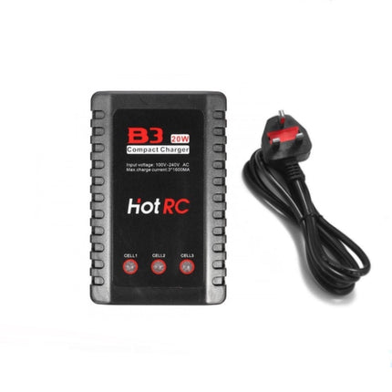 2S 3S RC Lipo Battery Charger 20W 7.4V 11.1V HotRC B3 Balance Charging AC UK Plug