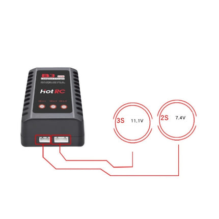 2S 3S RC Lipo Battery Charger 20W 7.4V 11.1V HotRC B3 Balance Charging AC UK Plug