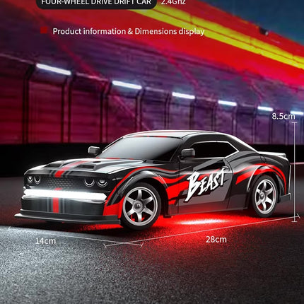 RC Drift Car 4WD 1/16 2.4Ghz Radio Control Race Car 25Km with 2 Rechargeable Batteries