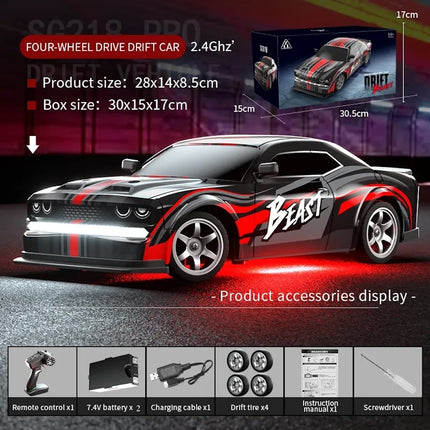 RC Drift Car 4WD 1/16 2.4Ghz Radio Control Race Car 25Km with 2 Rechargeable Batteries