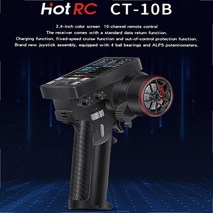 RC Transmitter Receiver Radio Control 10Channel HOTRC CT-10B 2.4ghz with Rechargable Battery