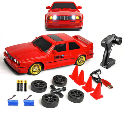 RC Drift Car 1/16 2.4Ghz Radio Control 4WD Race Car 30Km 2 Rechargeable Batteries Red
